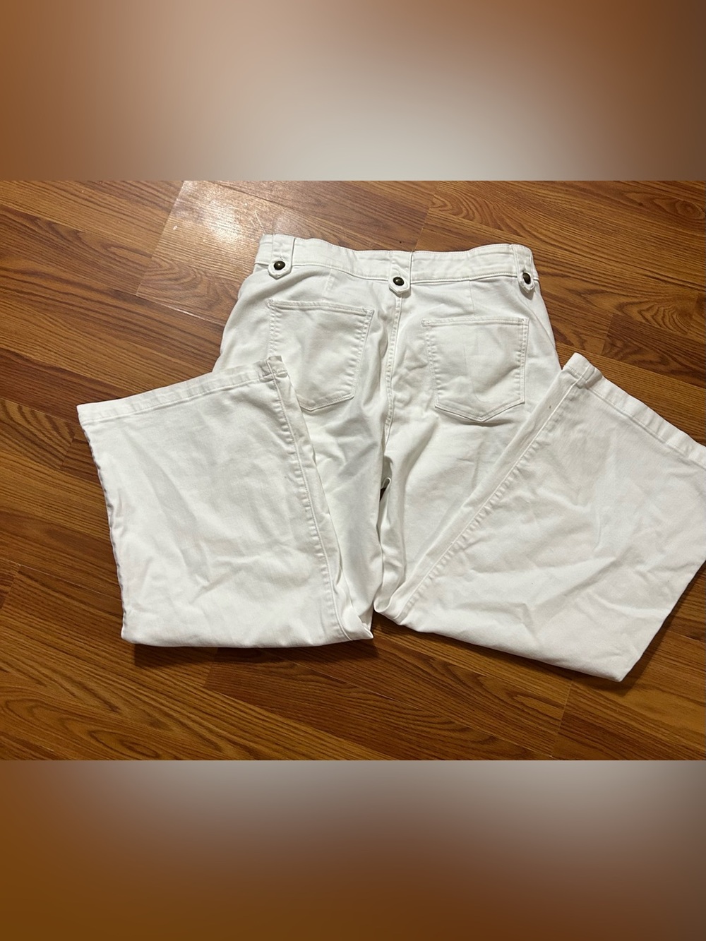 St. John's Bay White Wide Leg Jeans Size 14P